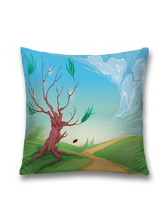 Наволочка декоративная JoyArty "Дерево спасает качели" на молнии, 45x45 см