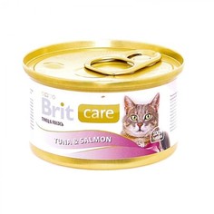 Влажный корм для кошек Brit Fish Dreams , тунец, лосось, 80г Brit*