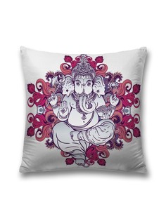 Наволочка декоративная JoyArty "Мудрый Ганеша" на молнии, 45x45 см