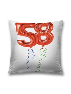 Наволочка декоративная JoyArty "Летающая цифра 58" на молнии, 45x45 см