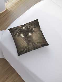 Наволочка декоративная JoyArty "Дом-дерево с привидениями" на молнии, 45x45 см
