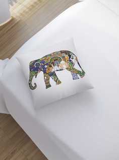 Наволочка декоративная JoyArty "Индия на слоне" на молнии, 45x45 см