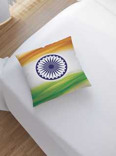Наволочка декоративная JoyArty "Флаг Индии" на молнии, 45x45 см