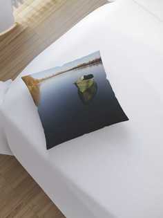 Наволочка декоративная JoyArty "Уплывшая лодка" на молнии, 45x45 см