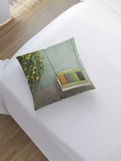 Наволочка декоративная JoyArty "Качели у стены" на молнии, 45x45 см