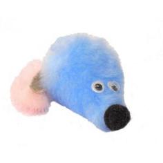 Мягкая игрушка для кошек Gosi Мышь с мятой натуральный мех, голубой, 6 см
