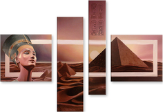 Картина модульная на холсте Модулка "Египетские пирамиды" 90x68 см