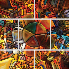 Картина модульная на холсте Модулка "Мозаика" 150x153 см