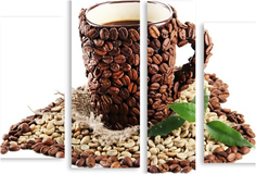 Картина модульная на холсте Модулка "Чашка кофе" 170x122 см