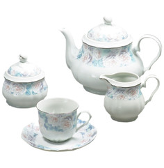 Чайный сервиз на 6 персон 15 предметов Thun "Роза /Голубая роза /платина" 232352