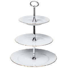 Этажерка 3-х ярусная Cmielow "Рококо /Отводка золото" / 167927