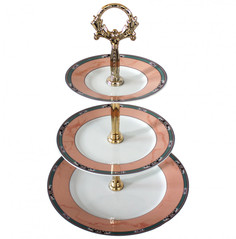 Этажерка 3-х ярусная Thun "Кайро /Розовый мрамор /окантовка" / 232474