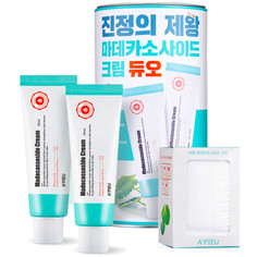 Восстанавливающий крем для лица Apieu Madecassoside Cream Duo 2 шт + 2 набора спонжей Apieu