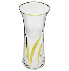 Ваза для цветов 23 см Crystalex CZ s.r.o. "Матовый тюльпан с золотом" 086965