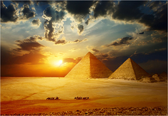 Картина на холсте с подрамником ХитАрт "Египетские пирамиды" 40x28 см Модулка