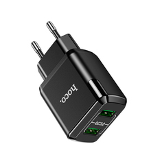 Сетевое зарядное устройство Hoco N6 Charmer 2xUSB 5V 3A QC3.0 + Cable USB Type-C Black
