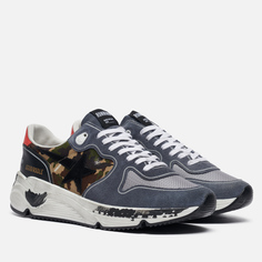 Кроссовки мужские Golden Goose Running Sole Camouflage Ripstop/Suede Star серые 7 US