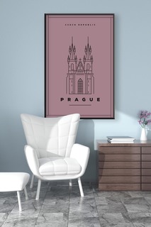 Постер Контуры Праги 60х90 в рамке