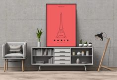Постер Красный Париж 60х90 в тубусе