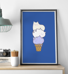 Постер Мороженое 50х70 в тубусе