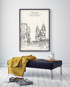 Постер Прага 40х50 в рамке