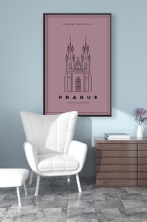 Постер Контуры Праги 40х50 в рамке