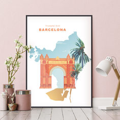 Постер Барселона 50х70 в рамке