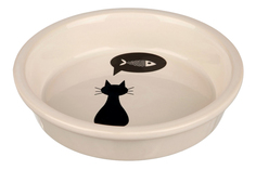 Одинарная миска для кошек TRIXIE, керамика, бежевый, черный, 0.25 л