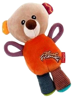 Мягкая игрушка для собак GiGwi Мишка с пищалками, длина 16 см