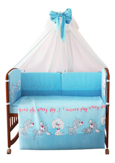 Комплект детского постельного белья Тополь Фея Веселая игра голубой
