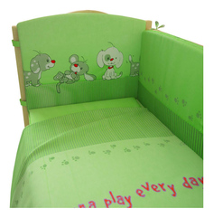 Комплект детского постельного белья Фея Веселая игра 6 предметов зеленый Тополь