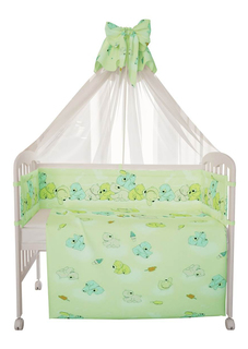 Комплект детского постельного белья Фея Мишки 10 предметов зеленый Тополь