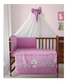 Комплект детского постельного белья Веселая игра 7 предметов розовый ФЕЯ