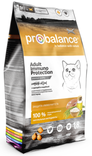 Сухой корм для кошек Probalance Immuno Protection, с курицей и индейкой, 1,8 кг