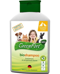 БИО шампунь для кошек, для кроликов, для собак GreenFort Neo репеллентный, 380 мл