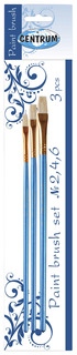 Набор из 3 кистей для рисования №2, 4, 6, щетина CENTRUM
