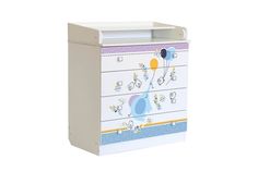 Пеленальный комод Polini kids Simple 1880 Слоник на шаре, белый