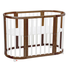 Кроватка-трансформер детская Polini Kids Simple 911 белый/дуб
