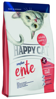 Сухой корм для кошек Happy Cat Sensitive, утка, 0,3кг
