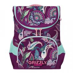 Школьный ранец Grizzly для девочки, фиолетовый