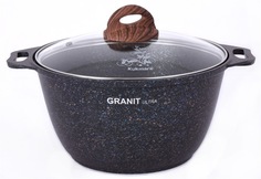 Кастрюля апр литая 4,0л стеклкр Granit ultra blue ТМ KUKMARA