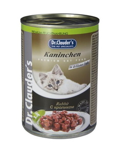 Влажный корм для кошек Dr.Clauders, кролик, 415г