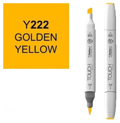 Маркер Touch Brush двухсторонний на спиртовой основе Желтый золотой 222 желтый