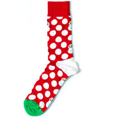 Носки унисекс Happy Socks Big Dot Snowman красные 41-46