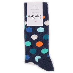Носки унисекс Happy Socks Big Dot синий 41-46
