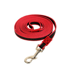 Поводок для собак Зооник, капроновый с двойной латексной нитью, красный, 5 м x 20 мм