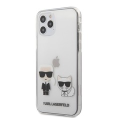 Чехол Karl Lagerfeld Ikonik Karl & Choupette Hard для iPhone 12/12 Pro (Transparent)
