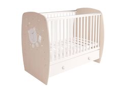 Кроватка Polini kids French 710 Teddy с ящиком, белый-дуб пастельный