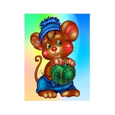 Картина-открытка мозаикой "Мышонок" (16 цветов) Molly