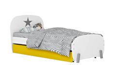 Кровать детская Polini kids Mirum 1915 c ящиком, белый/желтый